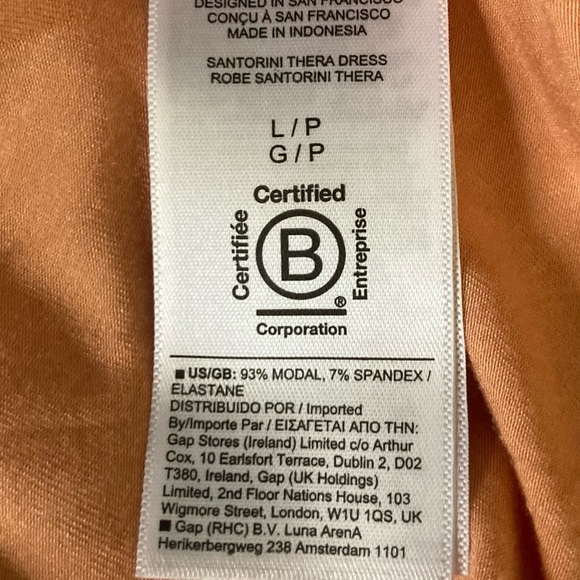 Athleta Santorini Thera knit a-line dress in peach color. Size Large. - Picture 6 of 6